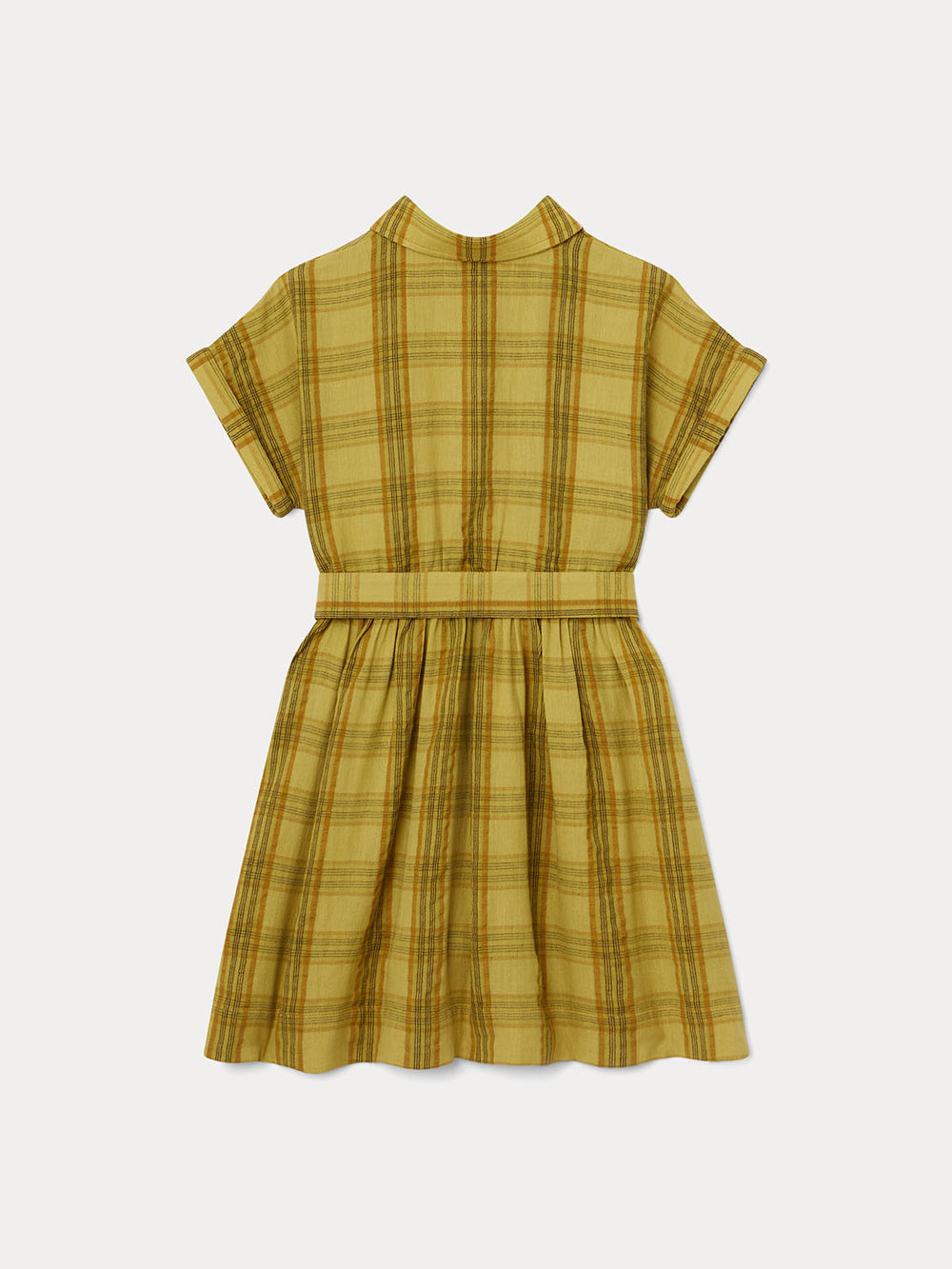 Dyed Woven Cotton Voile Dress for Girls acid yellow