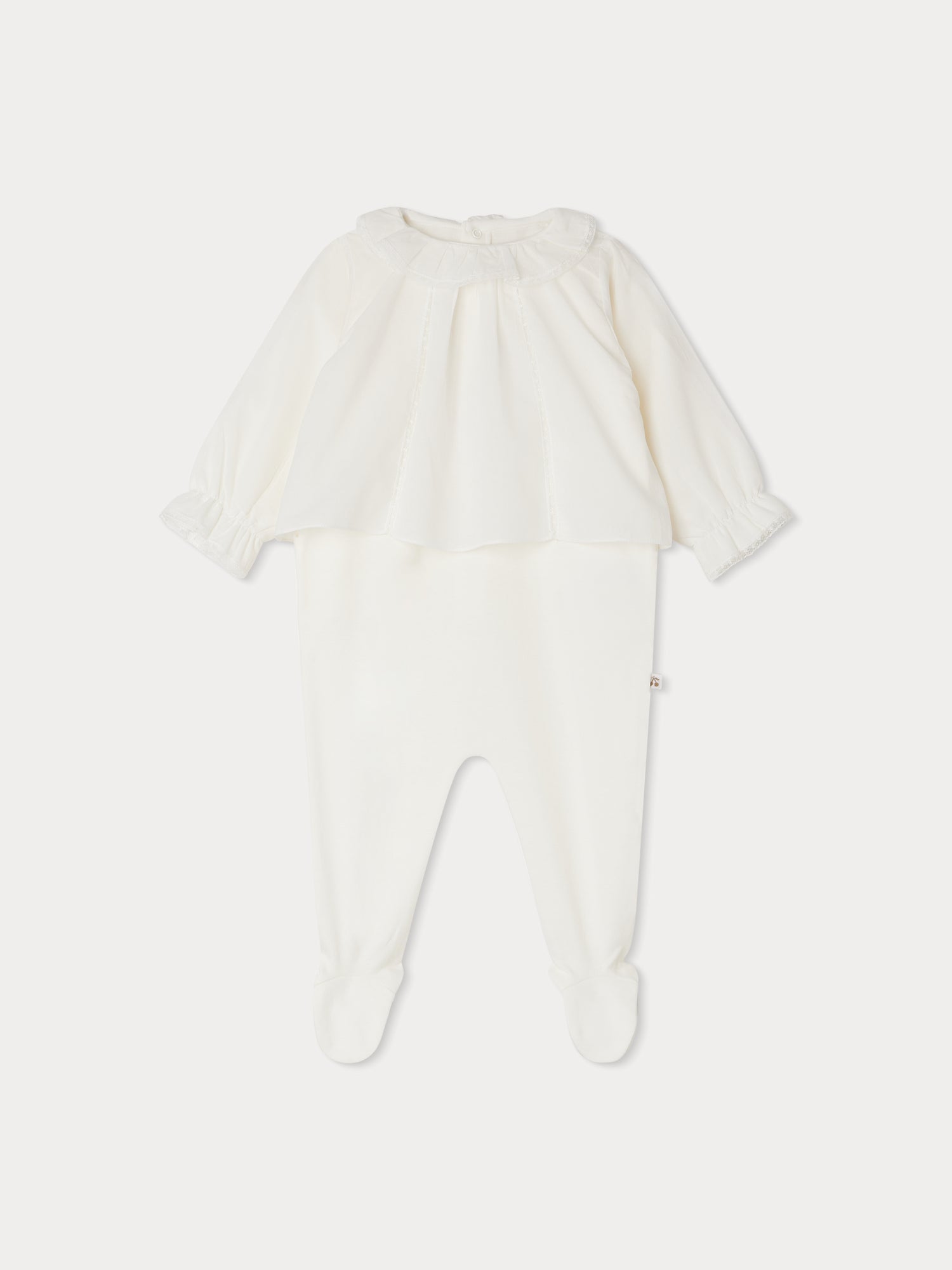 Bonpoint Tif bear-print cotton pajamas - White