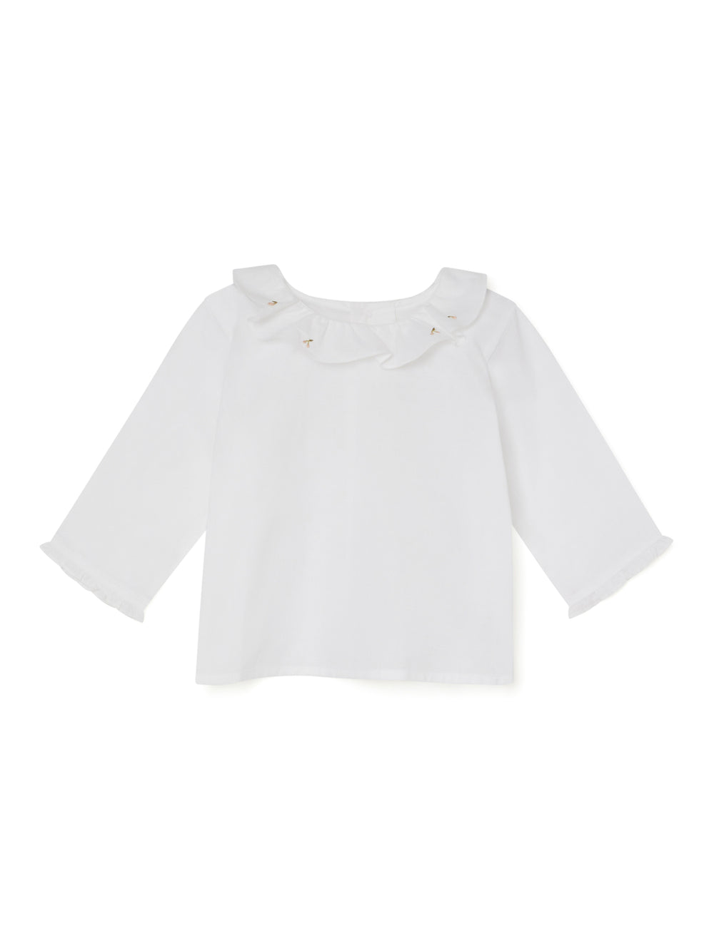 Embroidered Organic Cotton Blouse for Baby white
