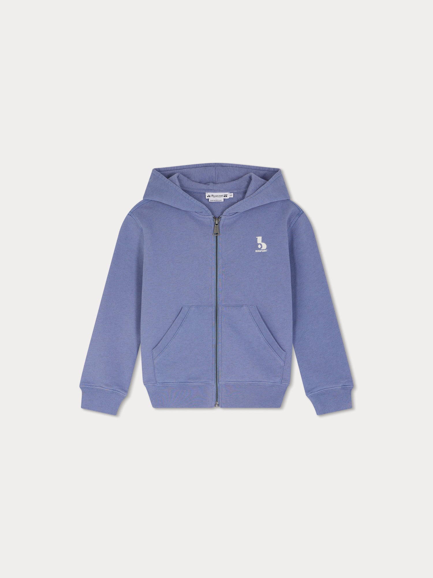 Bonpoint slogan zipped hoodie - Blue