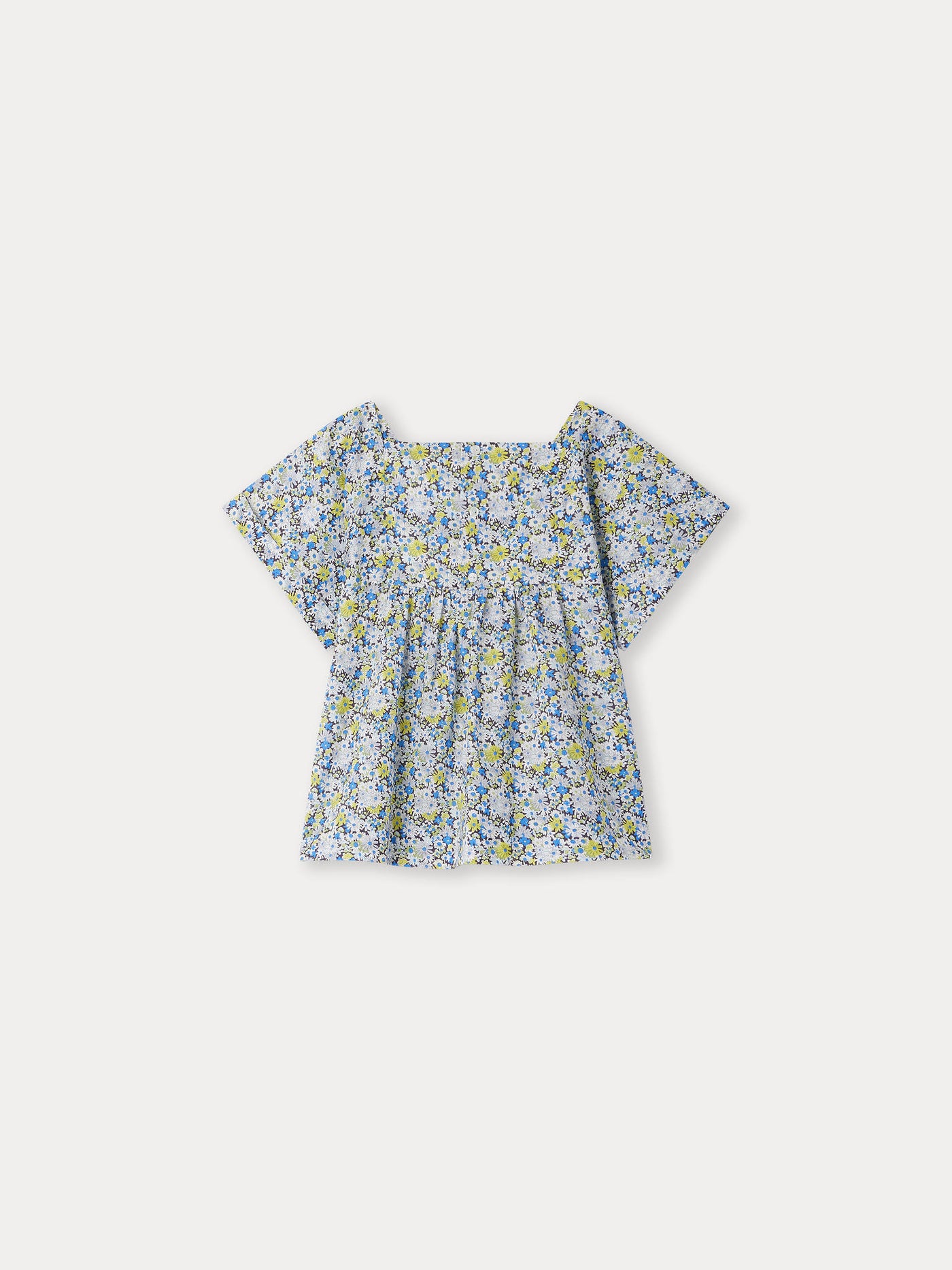 Pays Smocked Blouse blue flowers